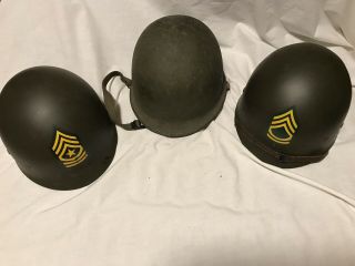 Vietnam War Era Us Army M1 Combat 1 Helmet 2 Liners Sgt Major Ii Corps Medic
