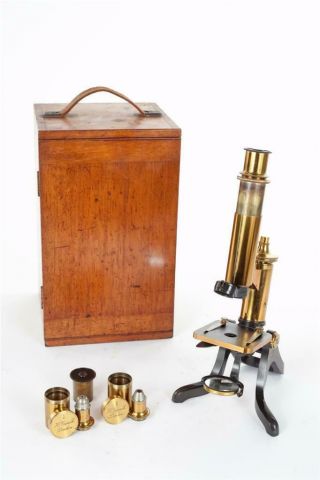 Vintage C1900 " Henry Crouch  8781 " Brass Microscope.