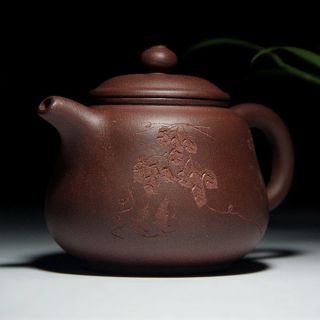 Chinese Yixing Zisha Hand Carved Painting Teapot Ceramic Tea Pot Tea Kettle