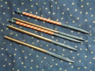 Five Civil War Era Slate Pencils.  2 Red White Blue Flag Patriotic Design