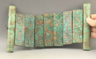 Chinese Old Natural Jade Hand - Carved Book On Military Science