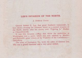 RARE Antique Print 1897 Civil War Gettysburg Robert E Lee Invades North by Davis 3