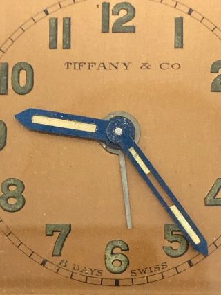 Tiffany & Co Brass Swiss Metal Alarm Clock 8 Days Swiss Made 2