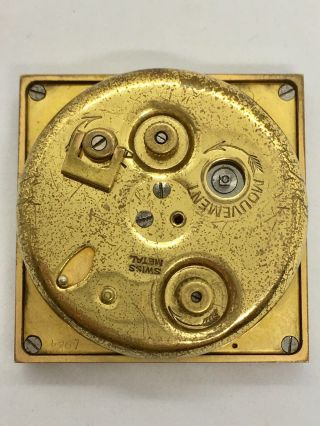 Tiffany & Co Brass Swiss Metal Alarm Clock 8 Days Swiss Made 3