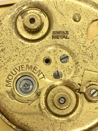 Tiffany & Co Brass Swiss Metal Alarm Clock 8 Days Swiss Made 4