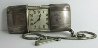 Chronometre Movado Sterling Silver (935) Purse Slider Pocket Watch