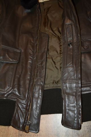 LEATHER FLYERS JACKET / USN INTERMEDIATE TYPE G - 1 / SIZE 42 / IMPERIAL LEATHER 8