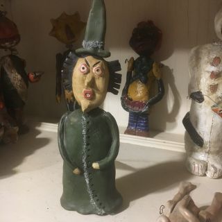 Primitive Paper Mache Witch Made By Janelle Berryman - Erikascupboard