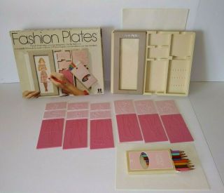 Vintage 1978 Tomy Fashion Plates Girls Clothing Design Kit Toy Complete/clean