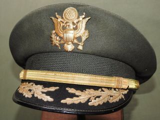 Us Army Vietnam Field Grade Officer " Scrambled Eggs " Bullion Ag - 144 Visor Cap