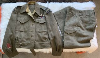 Rcaf Ww2 Battledress W/pants And Distinguished Flying Cross Bar