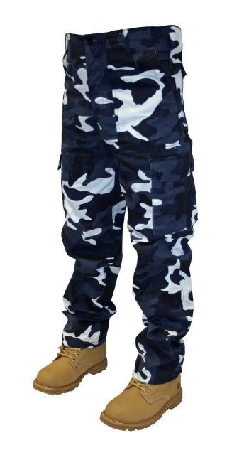 Adults Mens Camo Plain Army Cargo Combat Trousers 28 