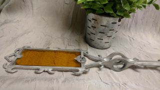 Farmhouse Antique Vintage Weathervane Amber Yellow Glass Panel Tail Lighting Rod 8