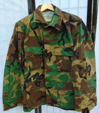 U.  S.  Military Woodland Camo Combat Coat/jacket Size M/r,  L/r,  Irr