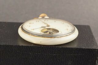 BREGUET VERY RARE MOTHER OF PEARL CASE PARTIAL SKELETON POCKET WATCH WS441 9