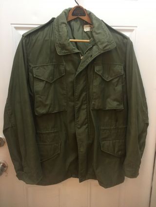 Vtg 60s Us Army Vietnam Era 1967 Sateen M - 65 Field Jacket Coat Og 107 Size Small
