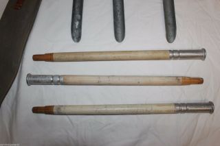 (3) Swiss Army Military Tent Poles Kit Set Half Shelter Halves Pup Pole Stakes 3
