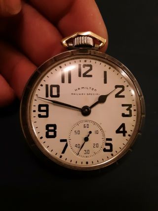 Vintage 1952 Hamilton 992b Railroad Grade 21 Jewel Pocket Watch,  Running