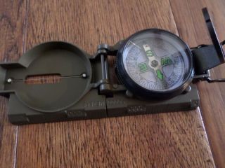 U.  S MILITARY STYLE METAL COMPASS LIQUID FILLED SLIDE RULER WITH NYLON OD POUCH 2