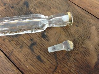 Antique Victorian Cut Glass Gilt Gold Lay Down Perfume Bottle Tear Catcher P3 3