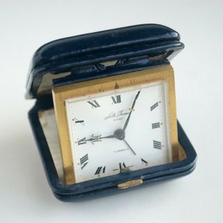 Vintage Seth Thomas Swiss Made 8 Day Travel Alarm Clock 7 Jewels