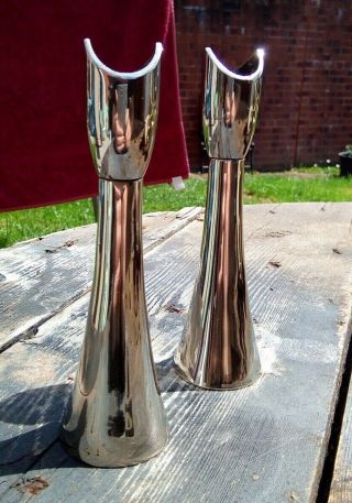 A mid century modernist silver plated candlestick by Grenadier. 3