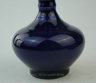 Chinese Antique 100 hand engraving cyan Glaze old Vase / jiajing mark b02 3