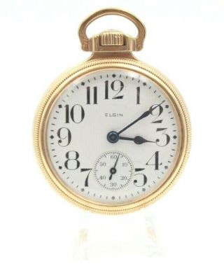 Elgin Model 13 17 Jewel 16s Open Face Pocket Watch Circa 1928 5611 - 2