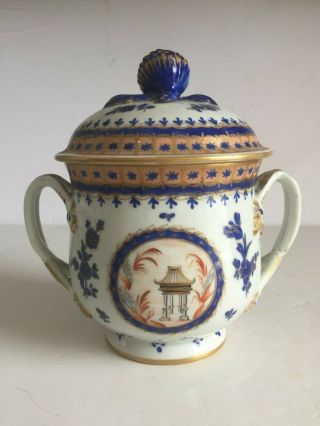 Antique French Samson Edme Cie Paris Porcelain Chinese Export Sugar Bowl