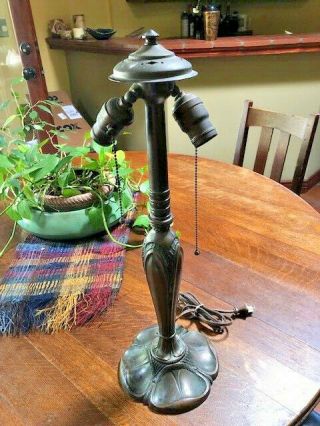 Antique Classique Table Lamp; For Slag Or Leaded Shade; Handel Duffner Era