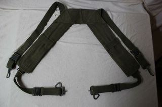 Us Military Issue Vietnam Era M1956 Canvas H Belt Suspenders Size Large S10