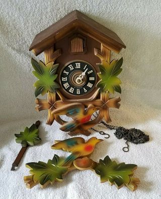 Vintage Black Forest Cuckoo Clock West Germany Or Repairs
