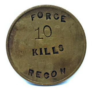 1969 USMC Force Recon 10 KILLS Pocket Token/Coin/Medal Da - Nang Vietnam 2