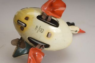 Vintage Kosuge MARX Japanese Tin Litho Wind - Up Toy Swan Goose Duck Bird w/Tophat 4