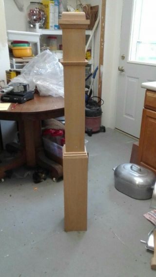 White Oak Newel Newell Post With An Issue 55.  5 " Tall 6.  25 Square