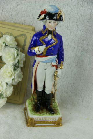 Scheibe Alsbach Marked Napoleon Porcelain Figurine Soldier Officer Kellermann