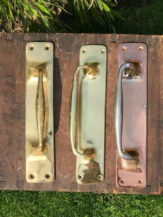 3 None Matching Brass Copper Pub Shop Cafe Hotel Door Handles Pulls Stability J