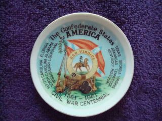 Confederate States Of America 1861 - 1961 Civil War Centennial Souvenir Dish