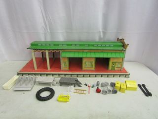 Vintage Marx Tin/litho Freight Terminal With Various Accessories