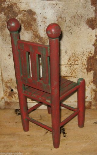 Farmhouse Red Wood Doll/Teddy Bear CHAIR/Candle Holder Primitive Country Decor 8