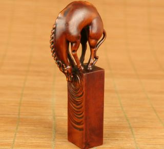 Antique Old Boxwood Collectable Statue Figure Netsuke Seal Sexy Noble Gift