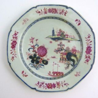 Rare 18th Century Chinese Octagonal Porcelain Plate