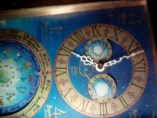 VINTAGE Astrological CLOCK MECHTRONICS CORP MFG MODEl 7 - 01126 STAMFORD CT c1 3