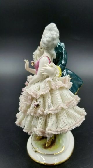 Vintage Alka Kunst Dresden Lace Porcelain Couple Figurine Massima 116 Germany 19 4