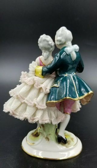 Vintage Alka Kunst Dresden Lace Porcelain Couple Figurine Massima 116 Germany 19 5