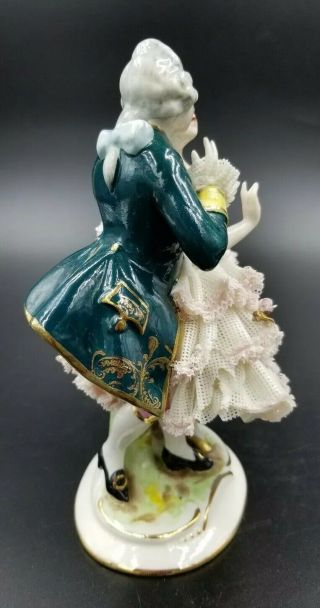 Vintage Alka Kunst Dresden Lace Porcelain Couple Figurine Massima 116 Germany 19 6