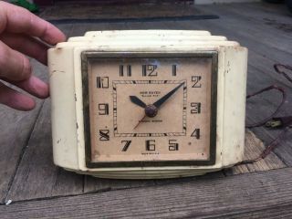 Vintage Art Deco Pressed Metal Electric Wall Clock Haven Obx