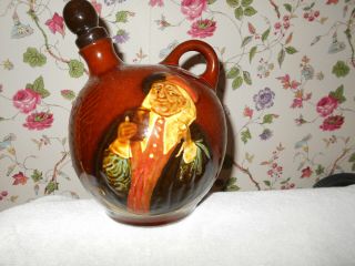 Royal Doulton Kingsware Whiskey Bottle 1902 Jug Rare Hand Painted Made In Eng
