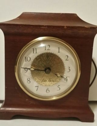 Vintage Seth Thomas Ss12 - 0 Mantle Electric Wood Alarm Clock Antique