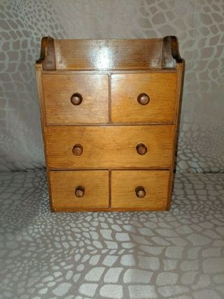 Vintage Spice/apothecary Cabinet 5 Drawer - 11 " Tall